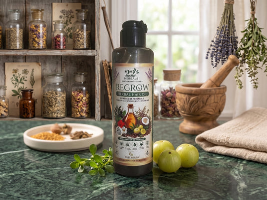 Regrow Herbal Hair Oil – Natural Hair Growth & Hair Fall Control Oil (225ml)